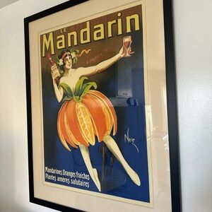 EXTRA LARGE Le Mandarin Vintage Art Print in Black Frame